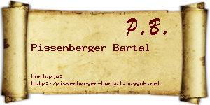 Pissenberger Bartal névjegykártya